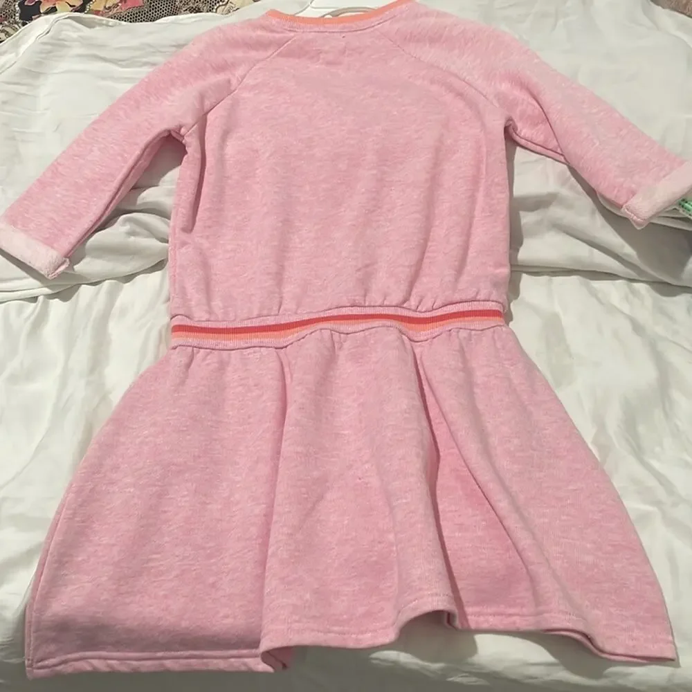 Gymboree medium 7/8 pink sweatshirt dress pockets mini 3/4 sleeves nwt perfect